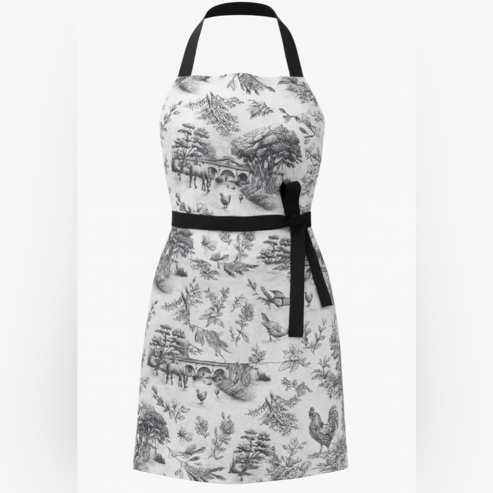 NWT Luxurious Classic Elegant French Toile Country Farm Pattern Apron